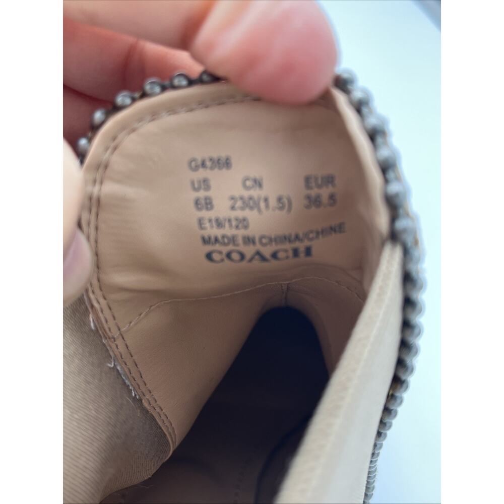 Coach Bowery Bead Suede Chelsea Ankle Boots Beige Tan Size 6B - Picture 9 of 12